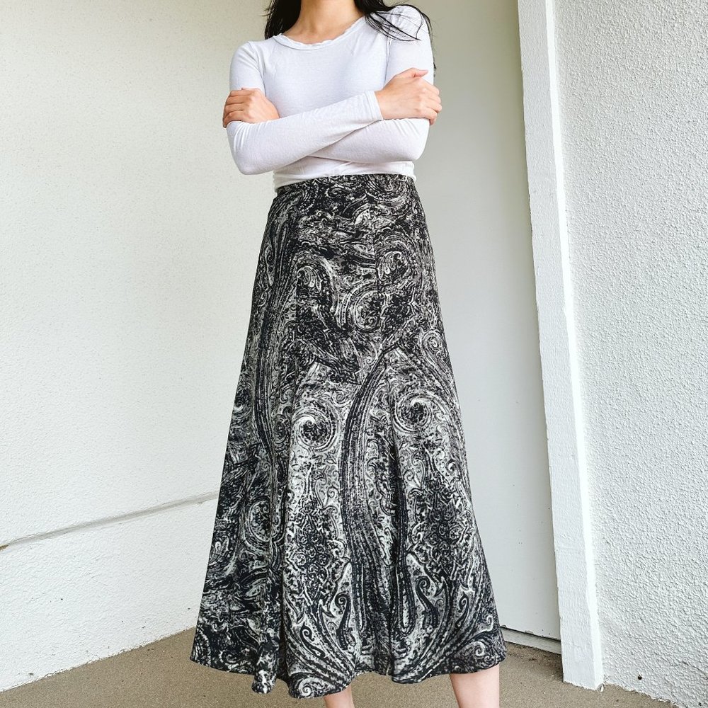 Paisley Midi Twirl Skirt